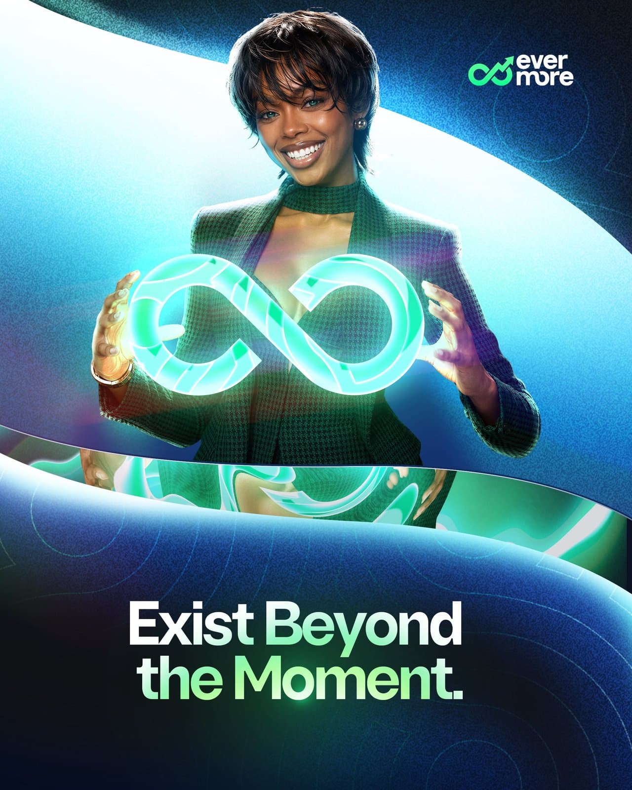 Evermore member holding the glowing Evermore infinity mark, representing the Evermore membership experience